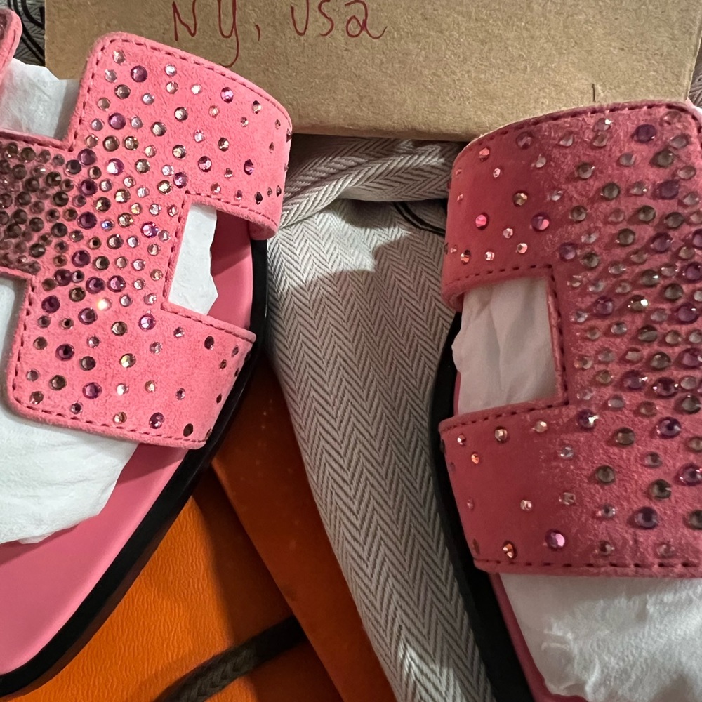 HERMES Oran  Rhinestone Sass pink